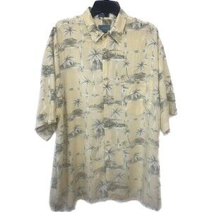 Kaylua Bay Resort Hawaiian Shirt Mens Rayon Palm Tree's Aloha Button up size XL